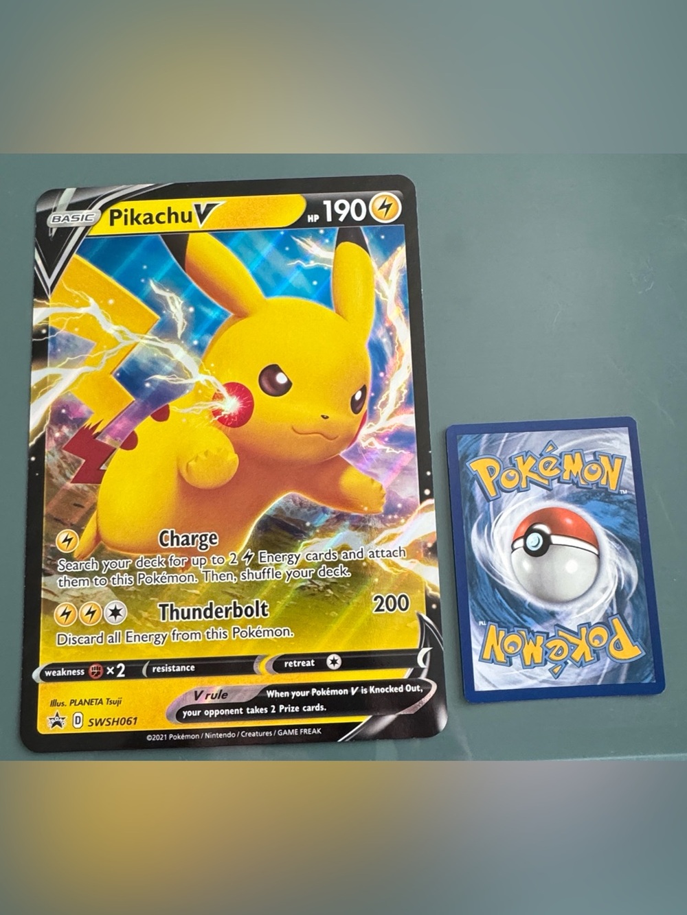 Pokémon TCG Jumbo Pikachu V Card - SWSH061 Black Star Promo